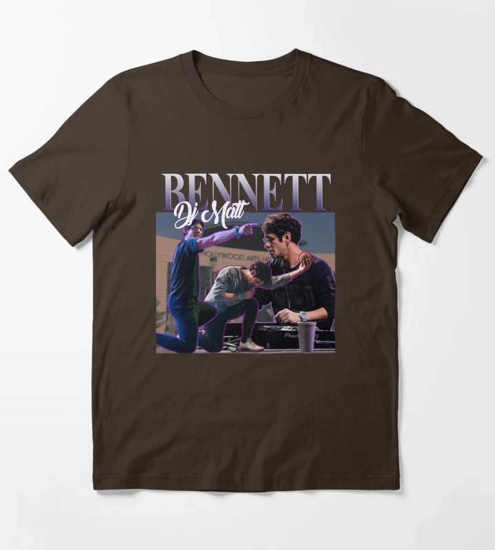 Matt Bennett Retro Homage Design T-Shirt Brown