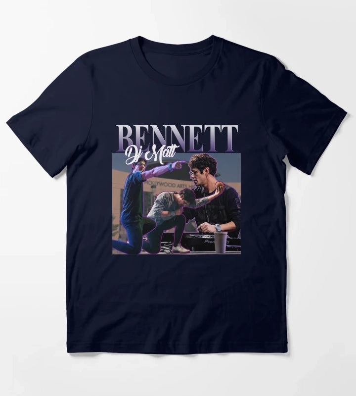 Matt Bennett Retro Homage Design T-Shirt Navy