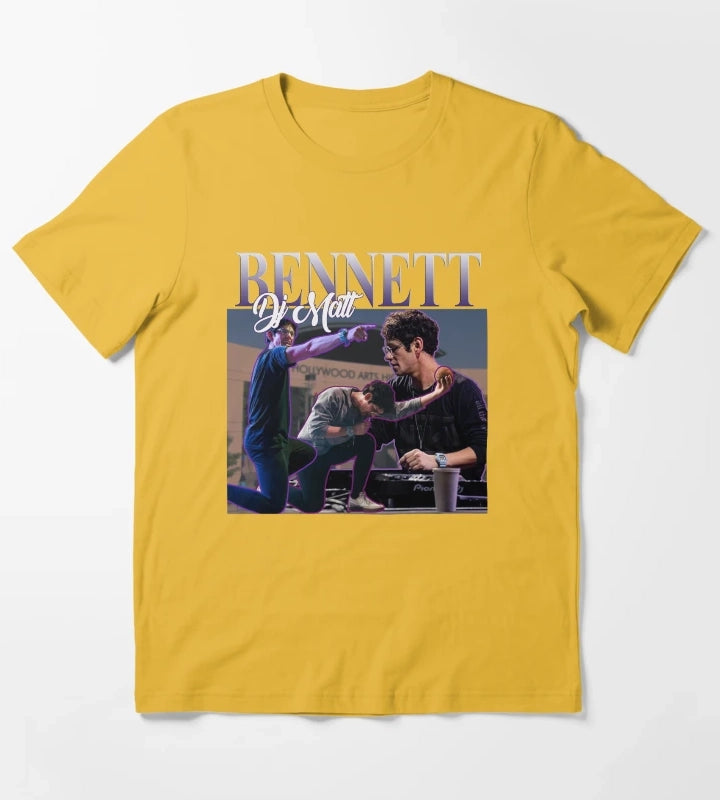 Matt Bennett Retro Homage Design T-Shirt Yellow