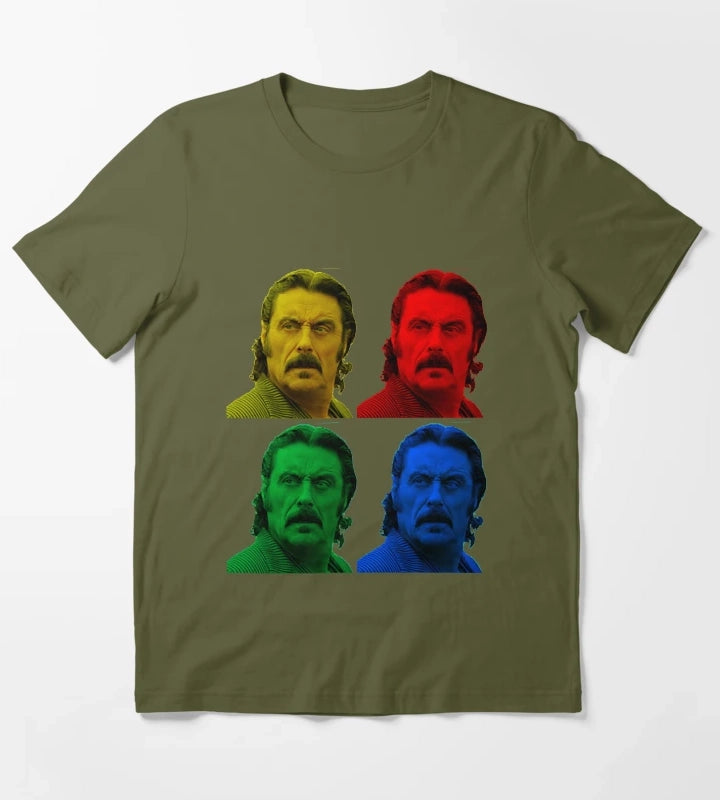 Mens My Favorite Al Swearengen Warholl Wild West Americana Halloween T-Shirt Olive Green