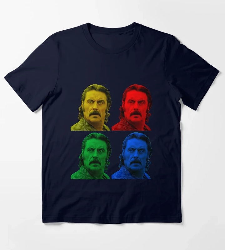 Mens My Favorite Al Swearengen Warholl Wild West Americana Halloween T-Shirt Navy