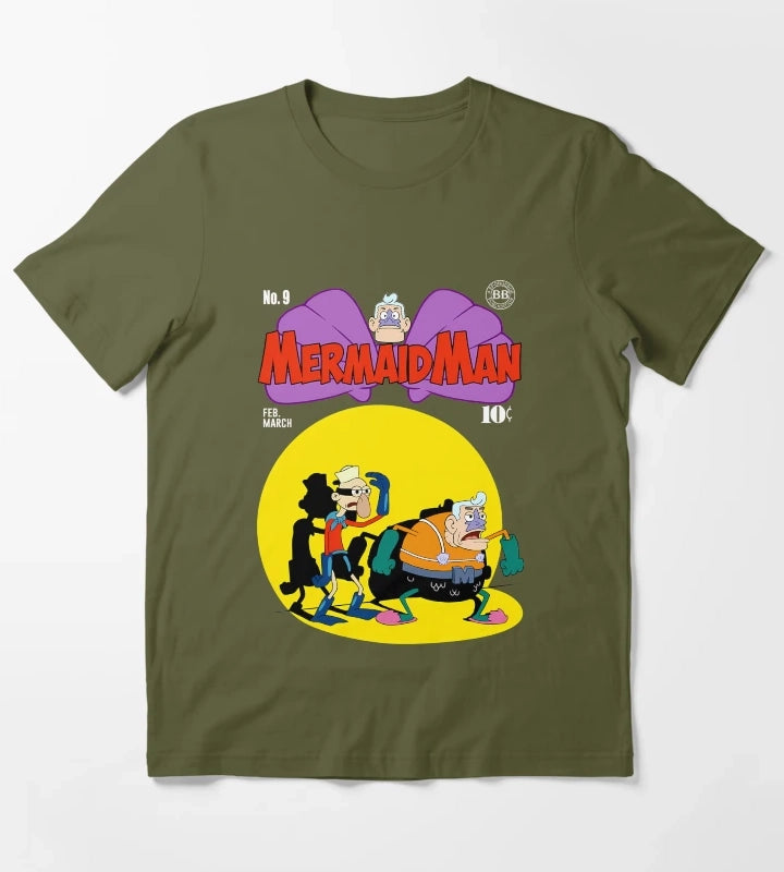 Mermaid Man T-Shirt Olive Green