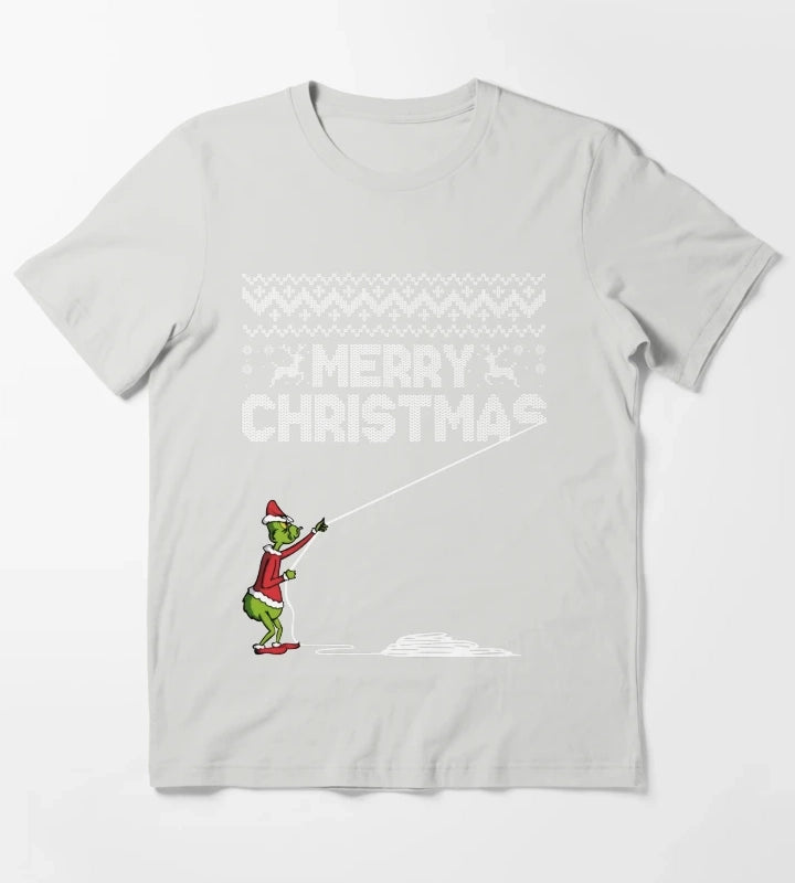 Merry Christmas Sweater T-Shirt Light Grey