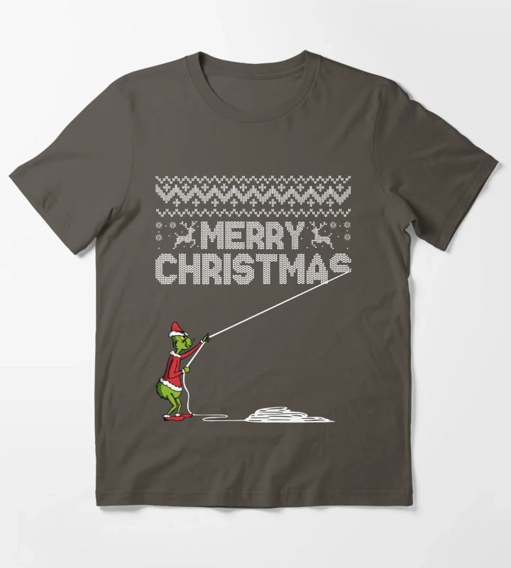 Merry Christmas Sweater T-Shirt Dark Grey