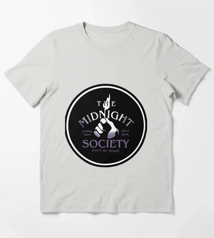 Midnight Societey Member 90s Show Horror T-Shirt Light Grey