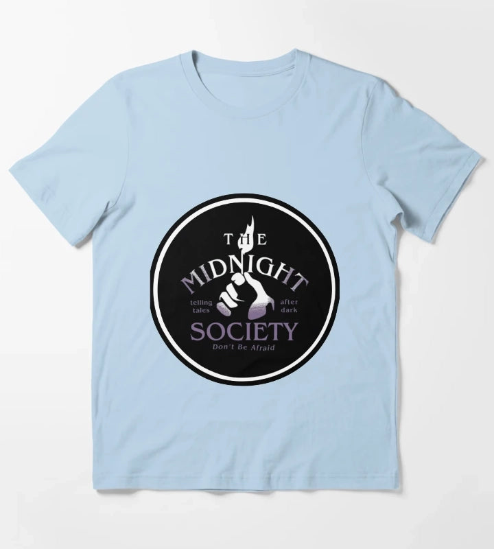Midnight Societey Member 90s Show Horror T-Shirt Sky Blue