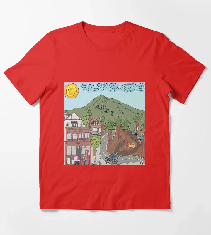 Mill Valley California T-Shirt Red