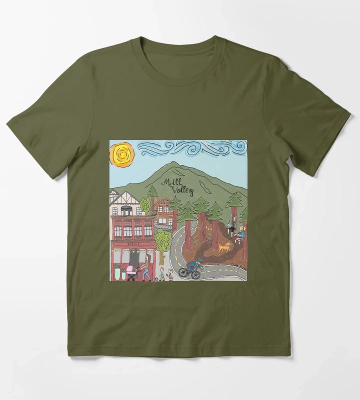 Mill Valley California T-Shirt Olive Green