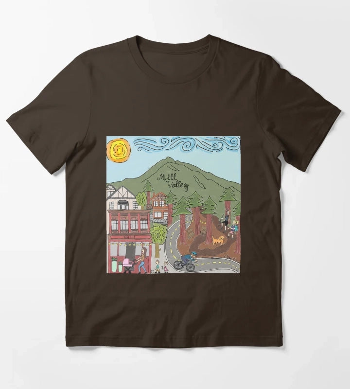 Mill Valley California T-Shirt Brown