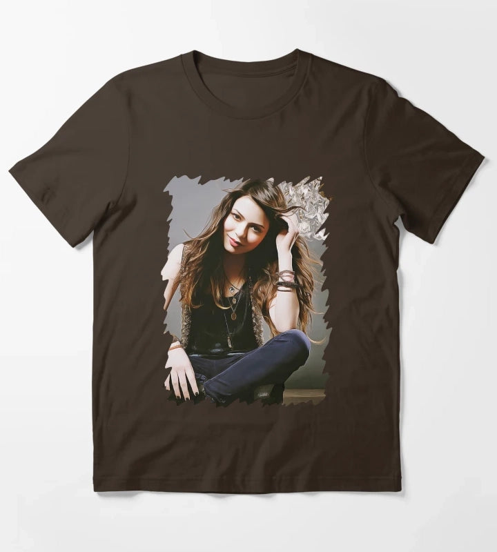 Miranda Cosgrove Oil Paint T-Shirt Brown