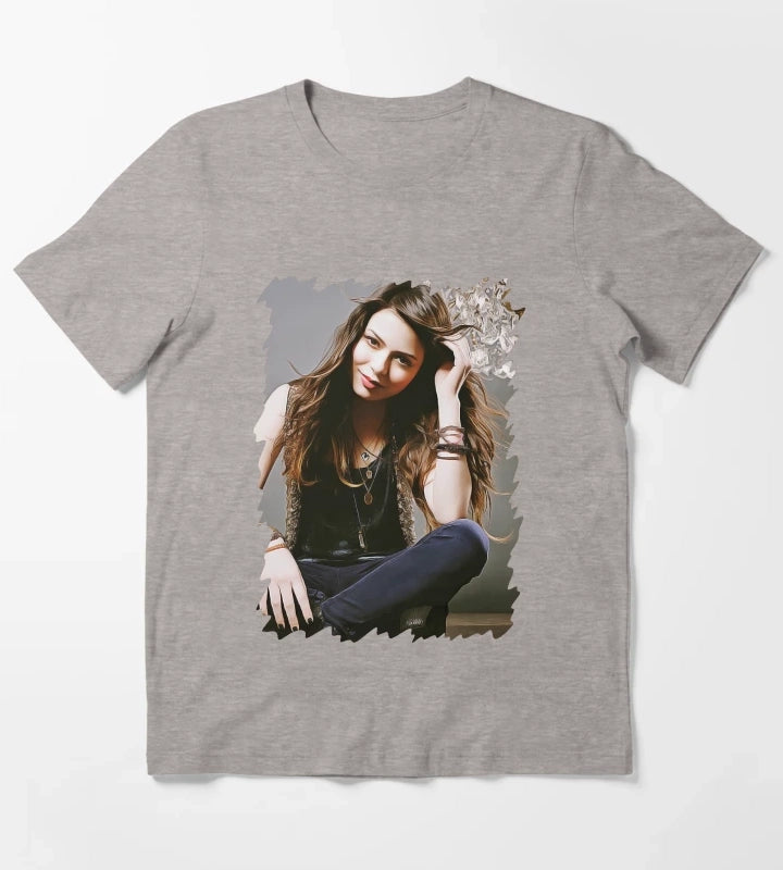 Miranda Cosgrove Oil Paint T-Shirt Heather Grey