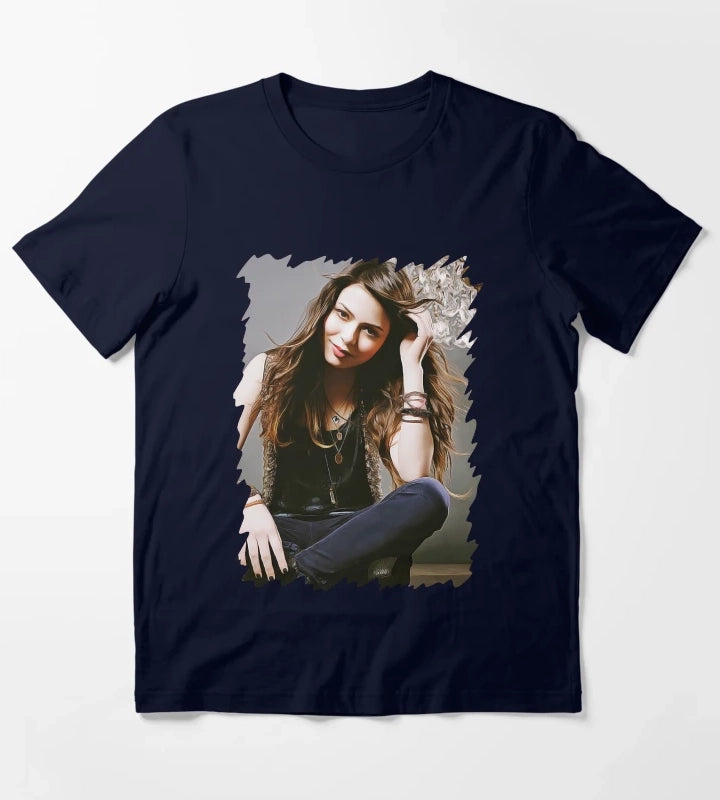 Miranda Cosgrove Oil Paint T-Shirt Navy