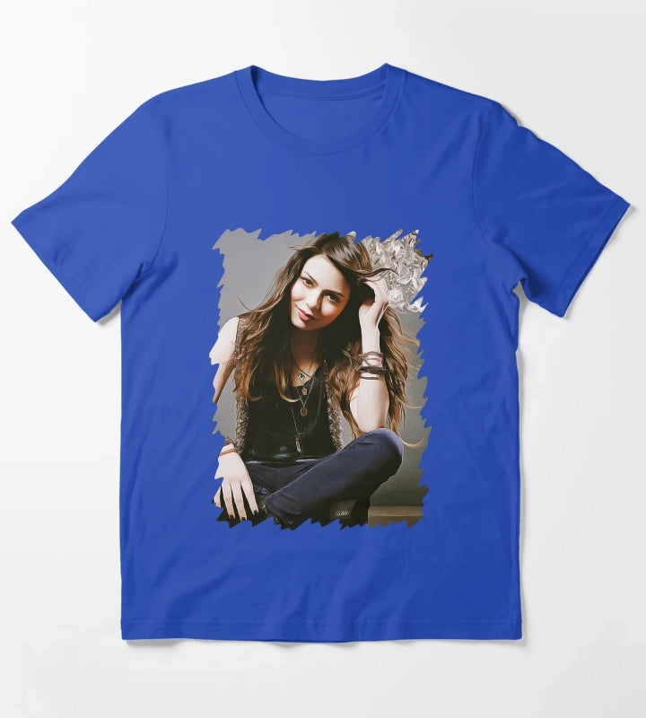 Miranda Cosgrove Oil Paint T-Shirt Blue