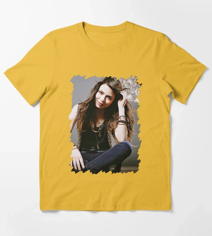 Miranda Cosgrove Oil Paint T-Shirt Yellow
