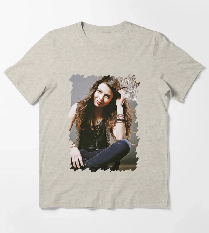 Miranda Cosgrove Oil Paint T-Shirt Cream