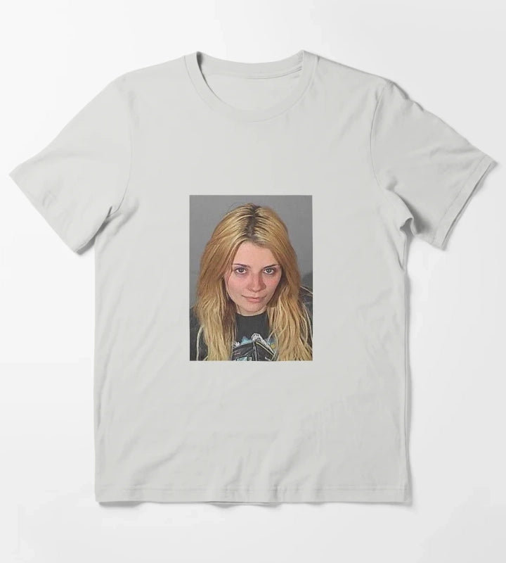 Mischa Barton Mugshot 2007 T-Shirt Light Grey