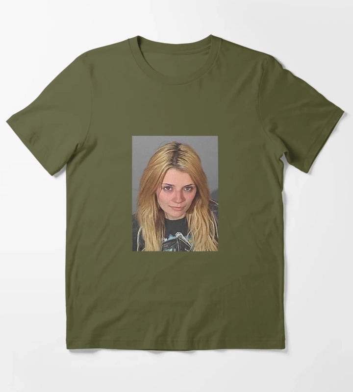 Mischa Barton Mugshot 2007 T-Shirt Olive Green