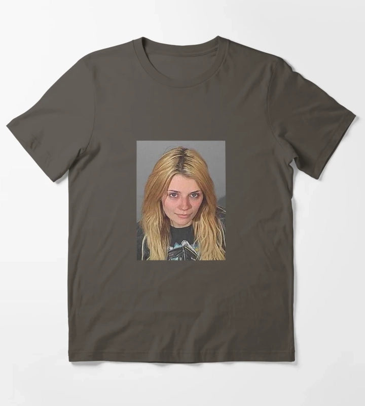 Mischa Barton Mugshot 2007 T-Shirt Dark Grey