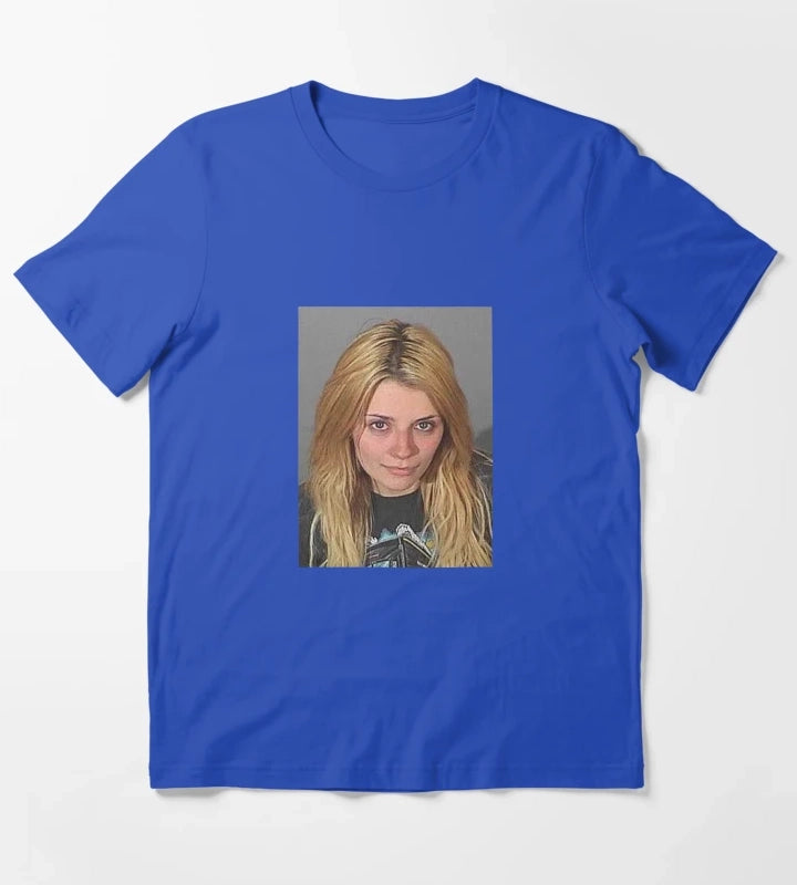 Mischa Barton Mugshot 2007 T-Shirt Blue