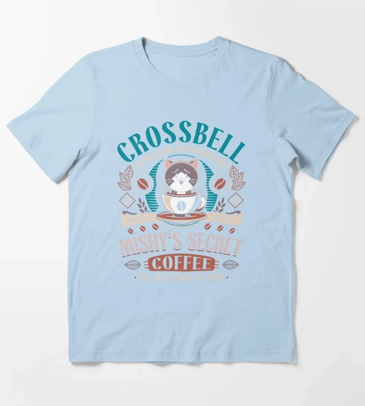 Mishelam Wonderland Coffee T-Shirt Sky Blue