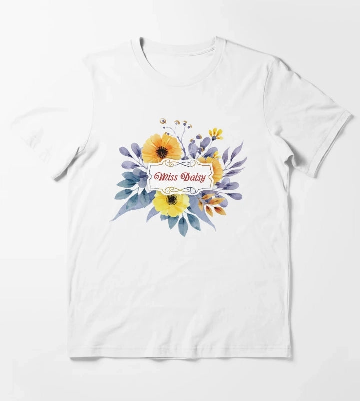 Miss Daisy Floral Design Shirt T-Shirt White