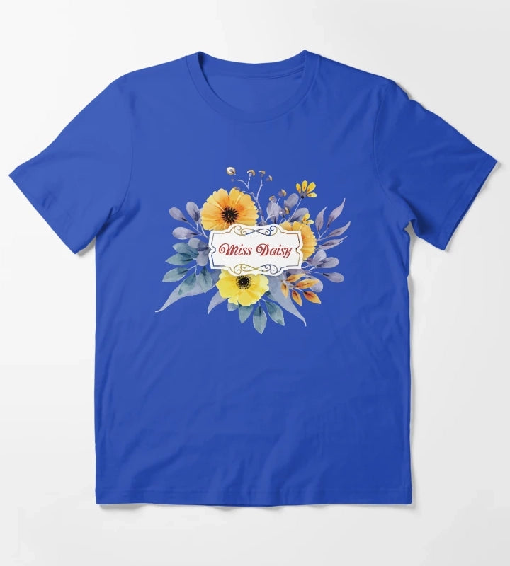 Miss Daisy Floral Design Shirt T-Shirt Blue