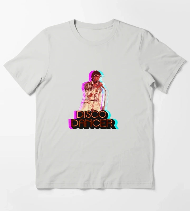 Mithun Chakraborty Vintage Design Disco Dancer T-Shirt Light Grey