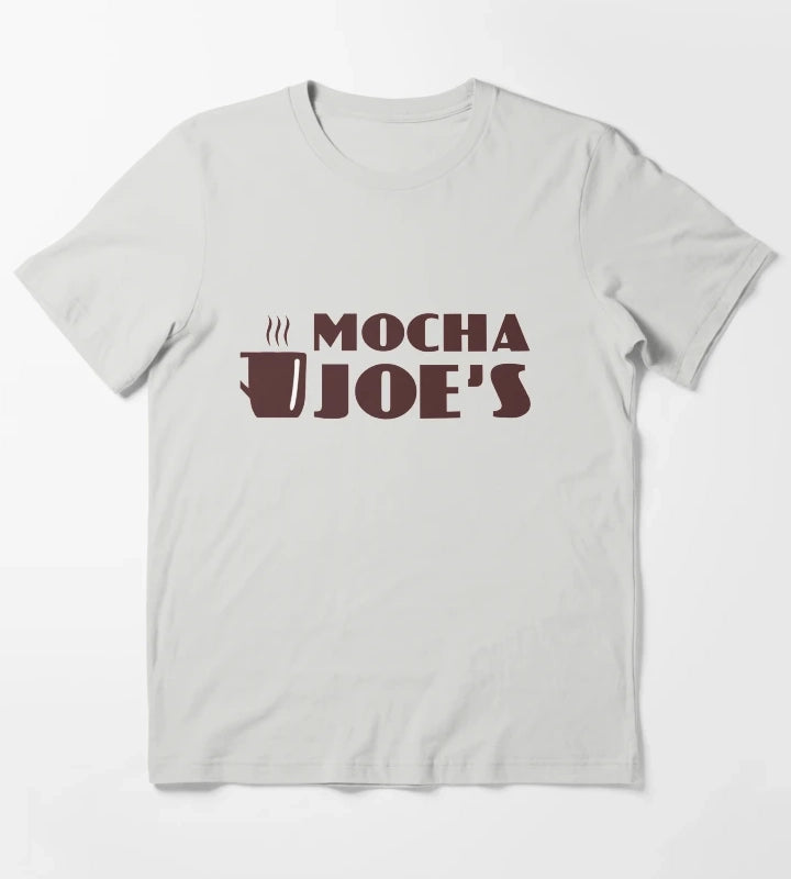 Mocha Joes Coffee Shop T-Shirt Light Grey