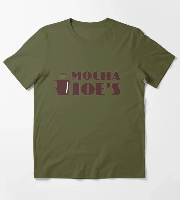 Mocha Joes Coffee Shop T-Shirt Olive Green