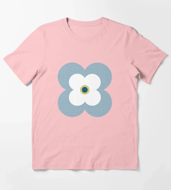 Mod Blossoms Navy and French Blue T-Shirt Dark Grey