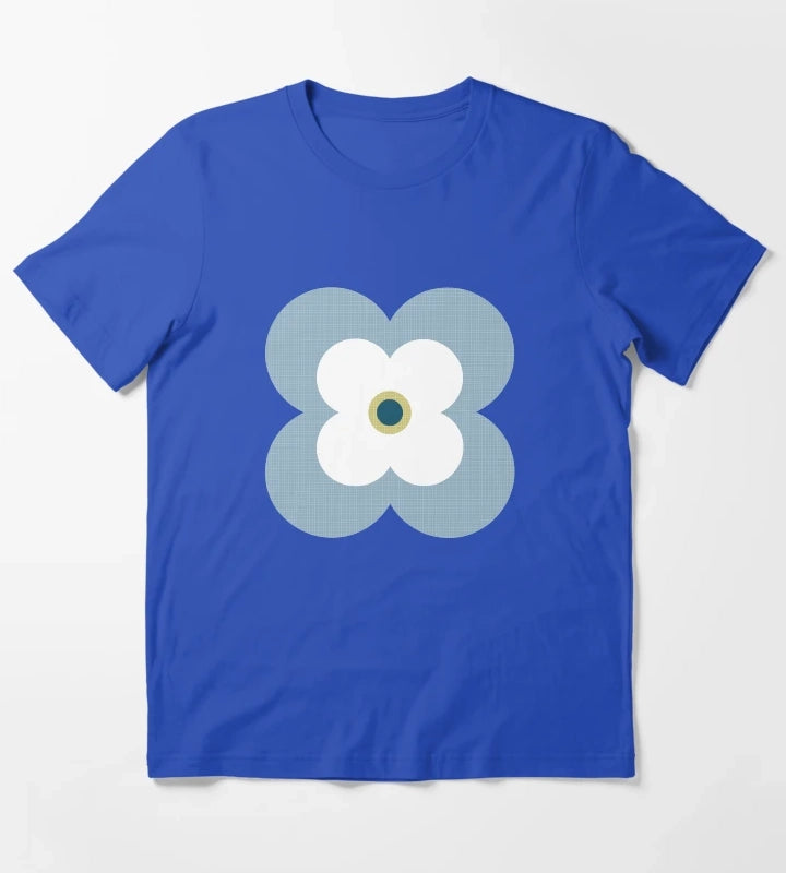 Mod Blossoms Navy and French Blue T-Shirt Blue