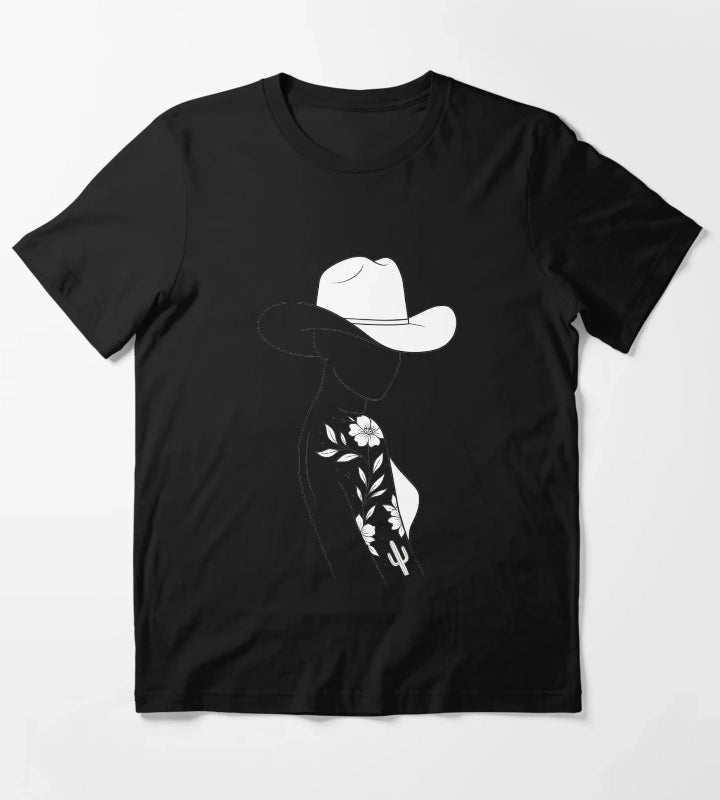 Modern Cowgirl Minimalist tattoo cowgirl design T-Shirt