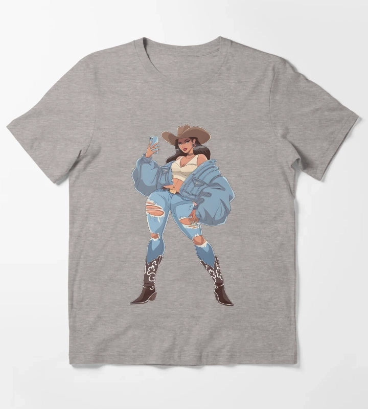 Modern Cowgirl Street Style T-Shirt Heather Grey