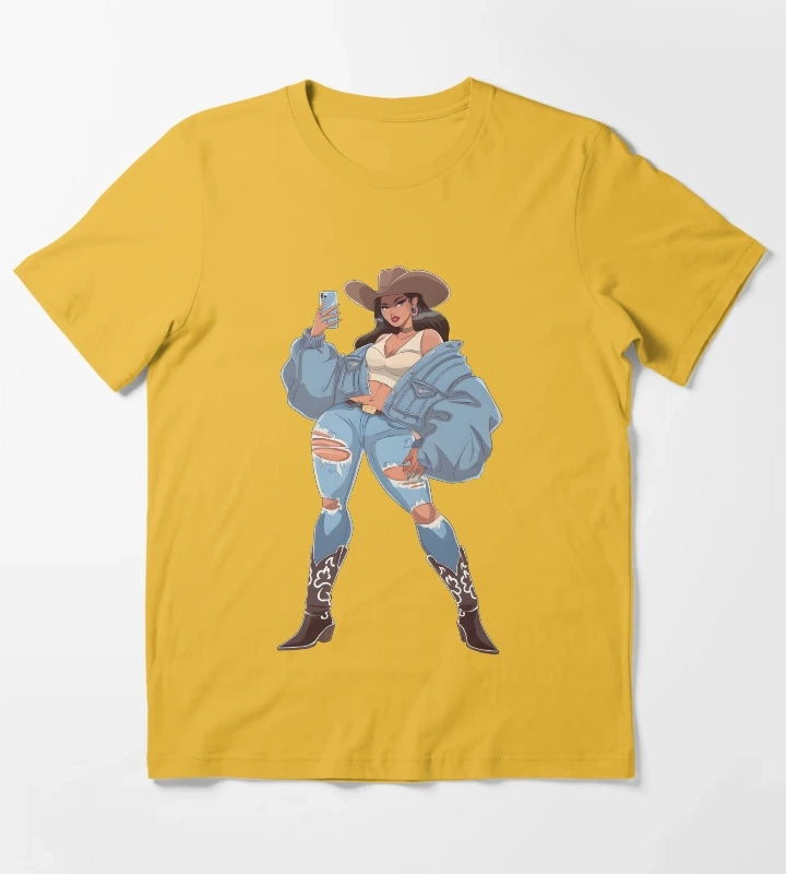 Modern Cowgirl Street Style T-Shirt Yellow