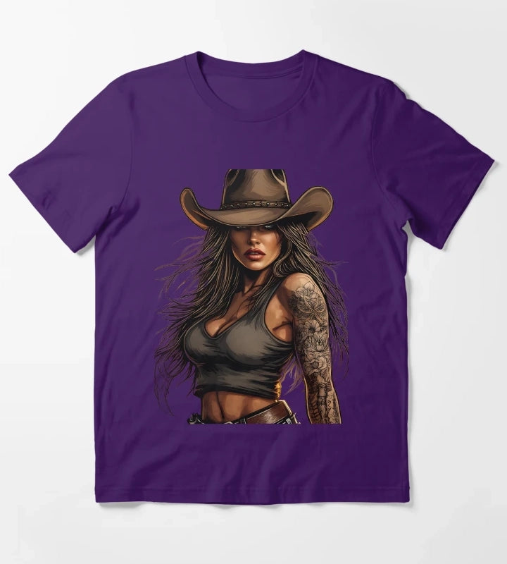 Modern Cowgirl Street Style tattoo cowgirl T-Shirt Purple
