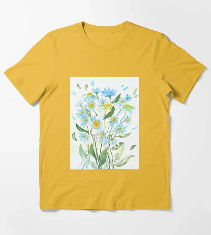 Modern Watercolor Daisies T-Shirt Yellow