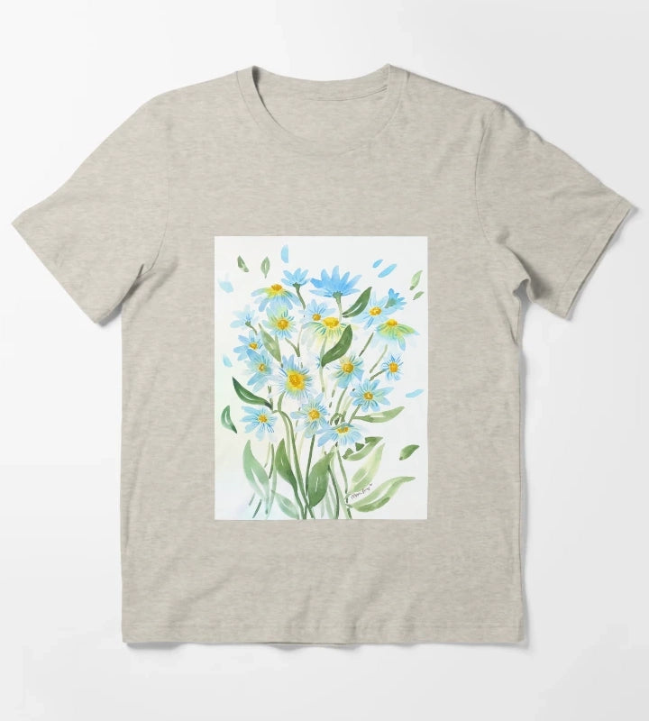 Modern Watercolor Daisies T-Shirt Cream