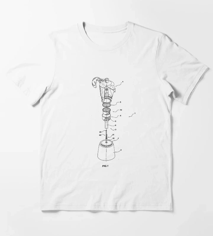 Moka Pot Patent T-Shirt White