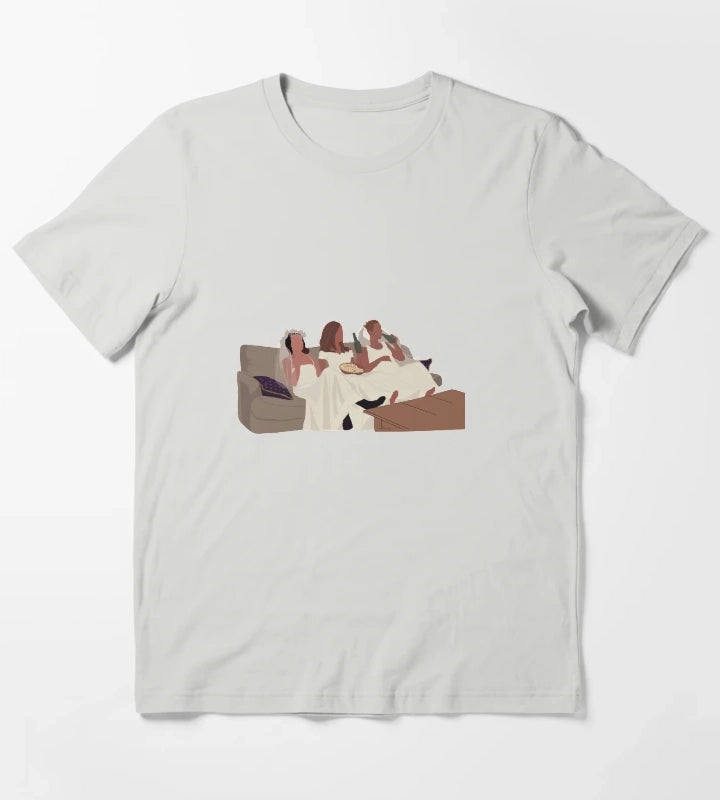 Monica Rachel and Phoebe in wedding dresses T-Shirt Light Grey