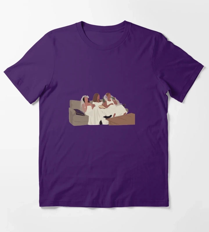 Monica Rachel and Phoebe in wedding dresses T-Shirt Purple