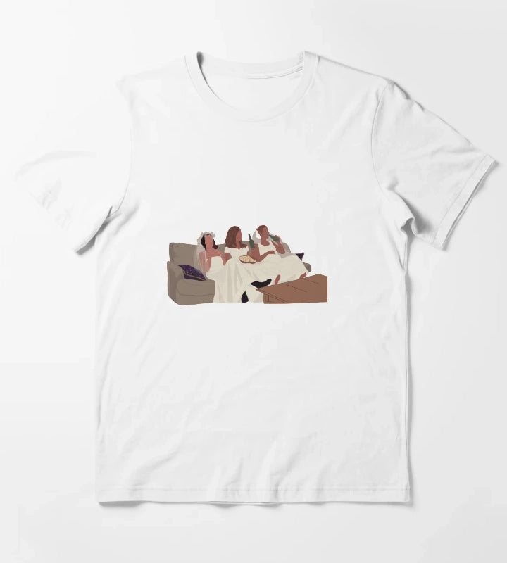 Monica Rachel and Phoebe in wedding dresses T-Shirt White