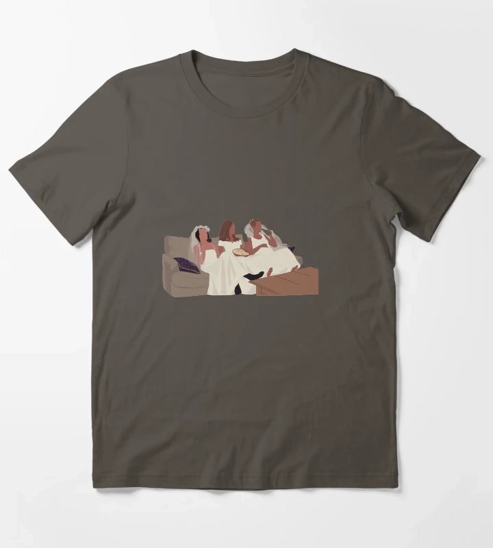 Monica Rachel and Phoebe in wedding dresses T-Shirt Dark Grey