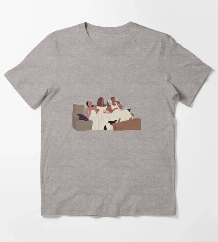 Monica Rachel and Phoebe in wedding dresses T-Shirt Heather Grey