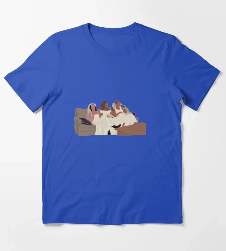 Monica Rachel and Phoebe in wedding dresses T-Shirt Blue