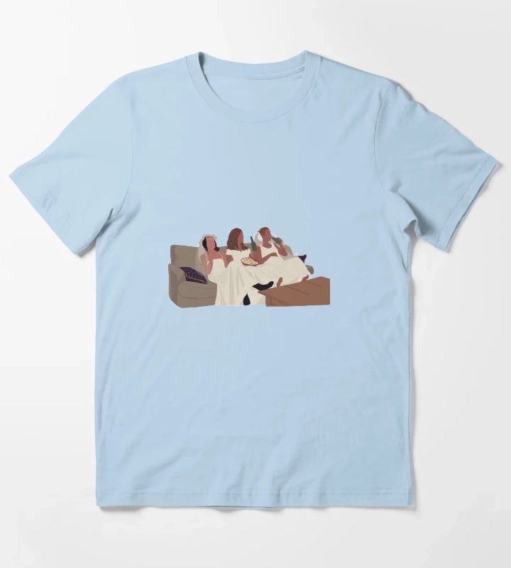 Monica Rachel and Phoebe in wedding dresses T-Shirt Sky Blue