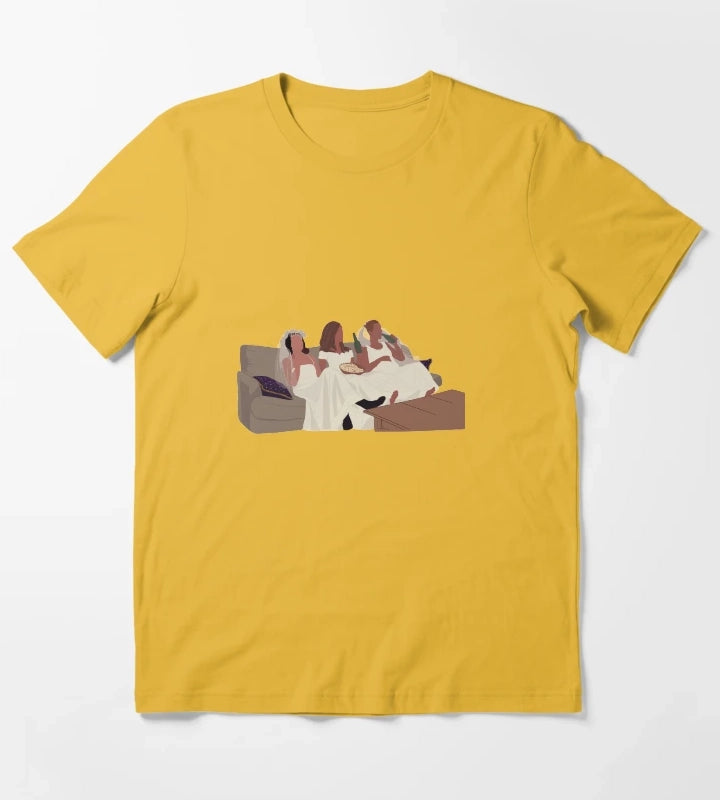 Monica Rachel and Phoebe in wedding dresses T-Shirt Yellow