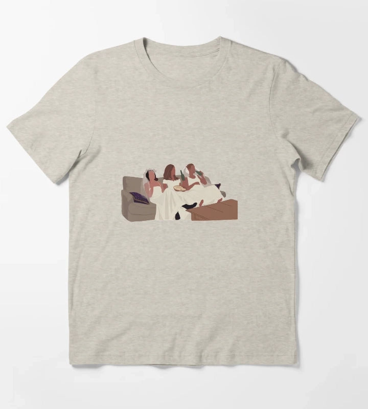 Monica Rachel and Phoebe in wedding dresses T-Shirt Cream