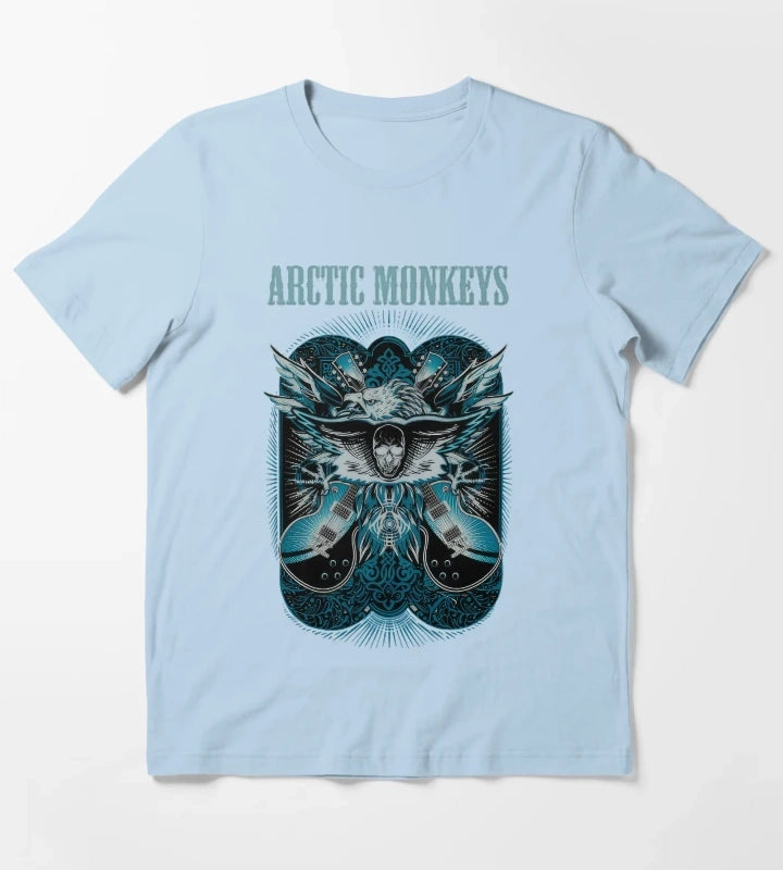 Monkeys Arctic Band Fan Art 26 T-Shirt Sky Blue
