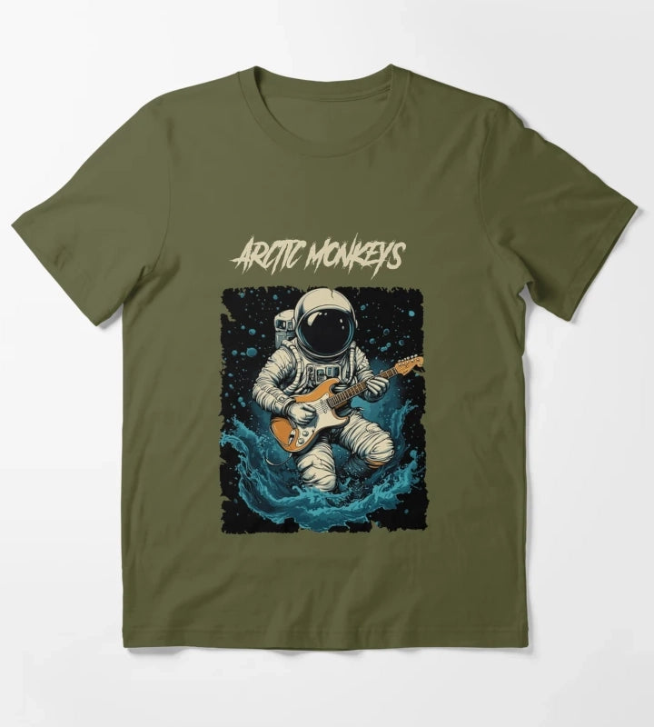 Monkeys Arctic Band Fan Art T-Shirt Olive Green
