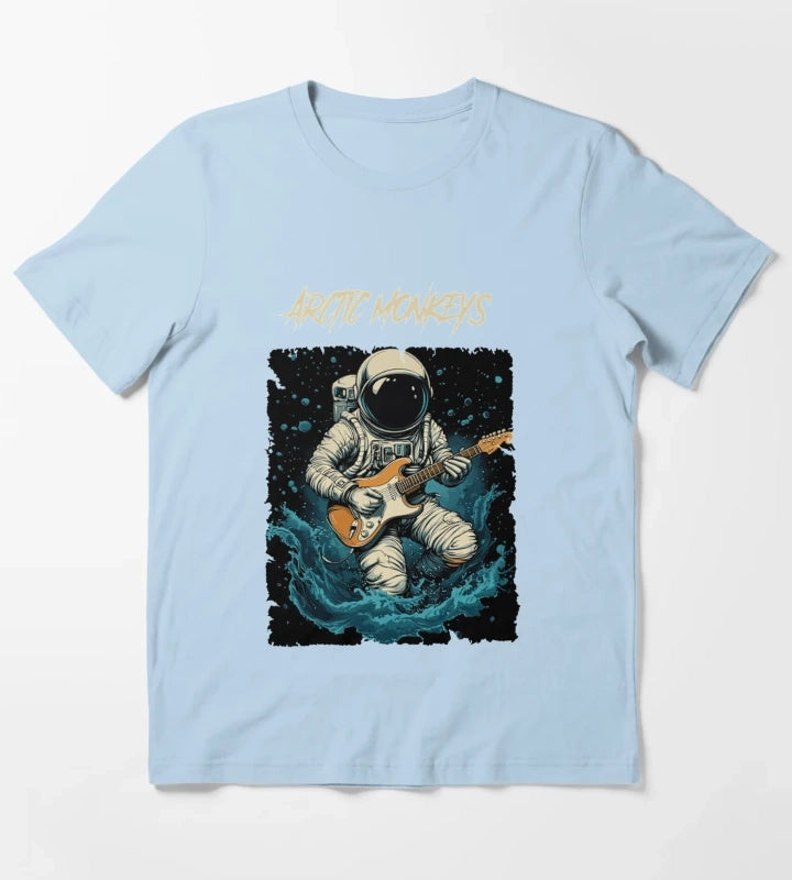 Monkeys Arctic Band Fan Art T-Shirt Sky Blue